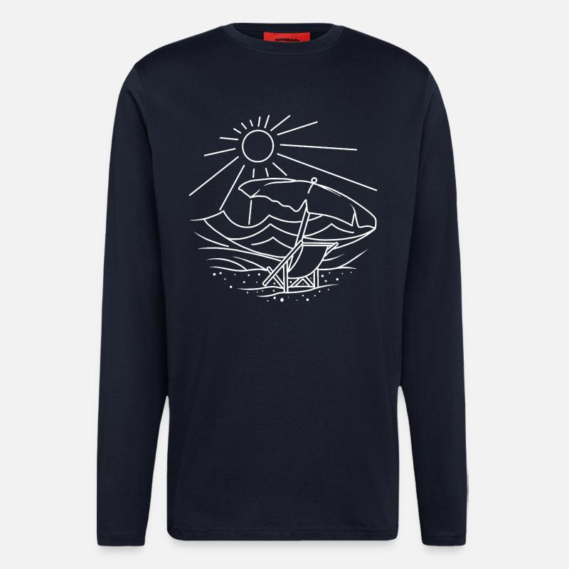 Vacation Sunrise Island Beach - Longsleeve - made by SPREAD  - DARK NAVY