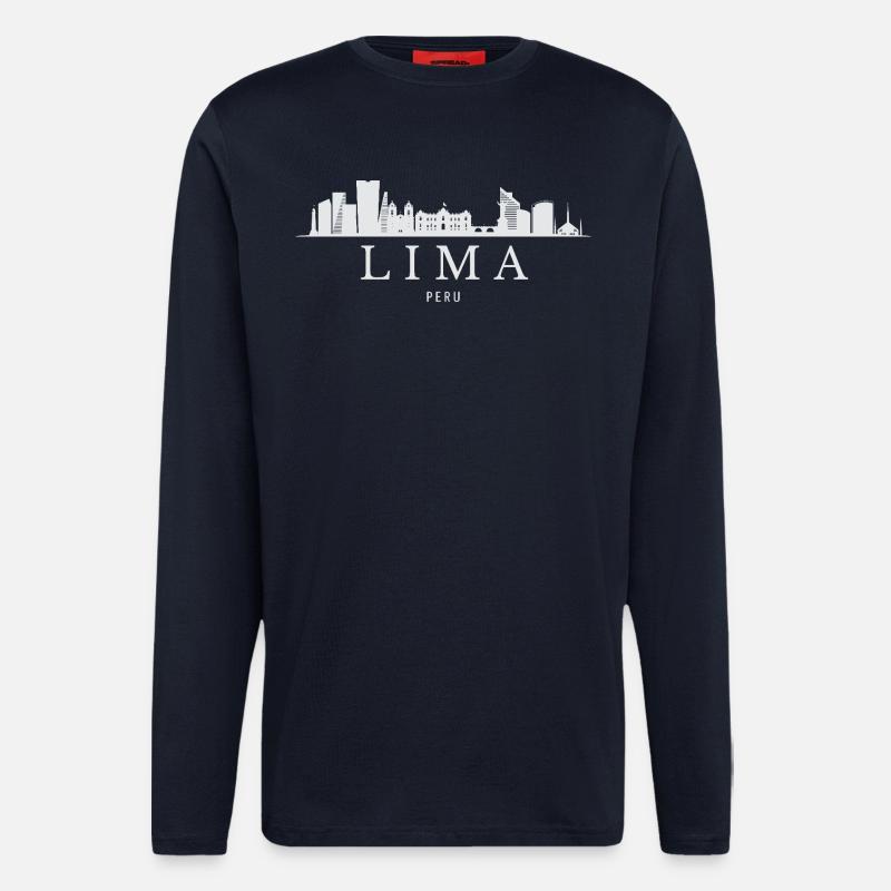 Lima Skyline, Lima Peru - Langarmshirt - made by SPREAD - DARK NAVY