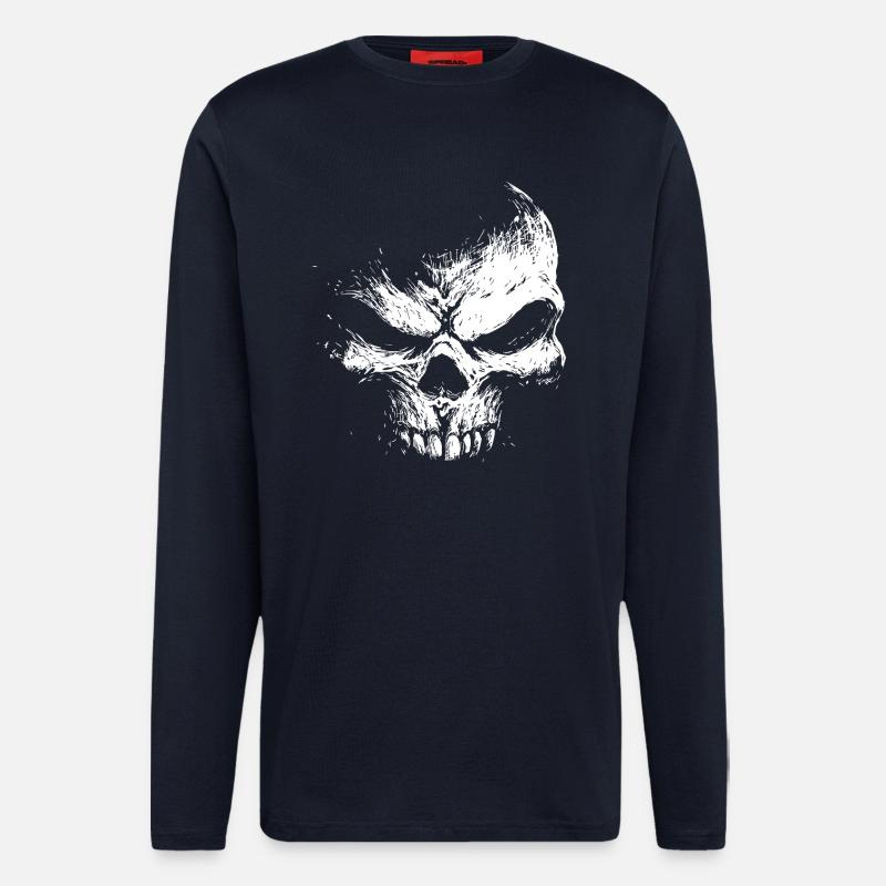 Evil Skull – Dark Grinning Beast - Longsleeve - made by SPREAD  - DARK NAVY