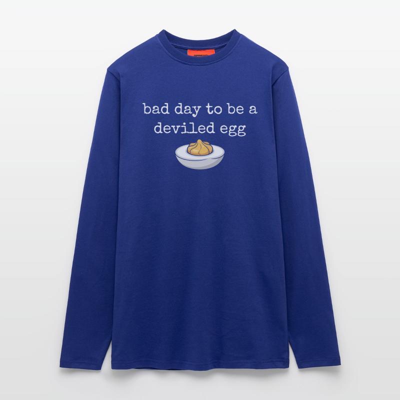 Lustiger Spruch Ei Buffet Essen Bad Day Deviled Eg Langarmshirt - made by SPREAD 