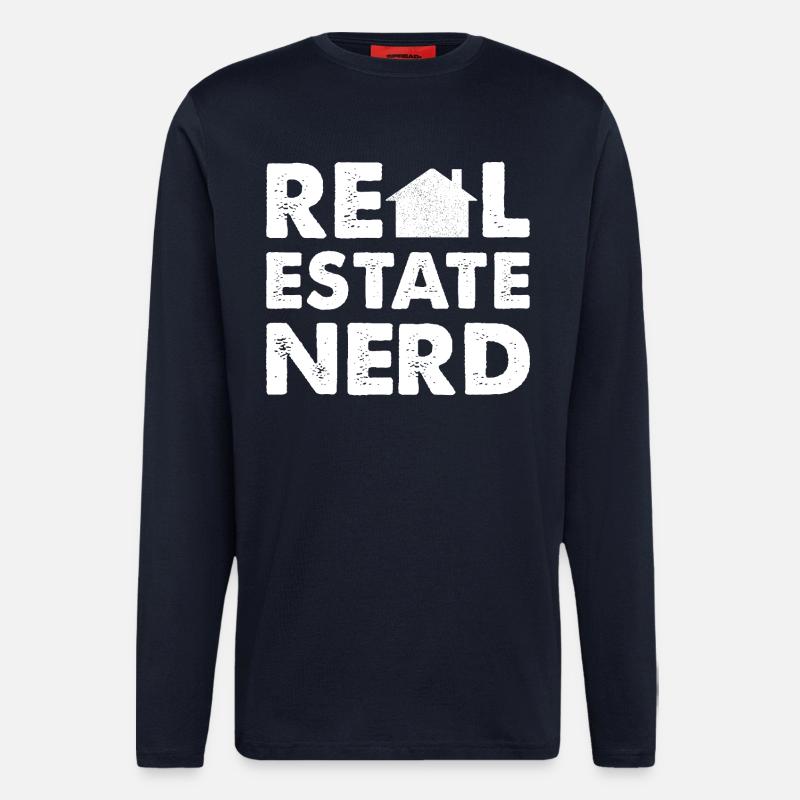 RealEstate Nerd - Langarmshirt - made by SPREAD  - DARK NAVY