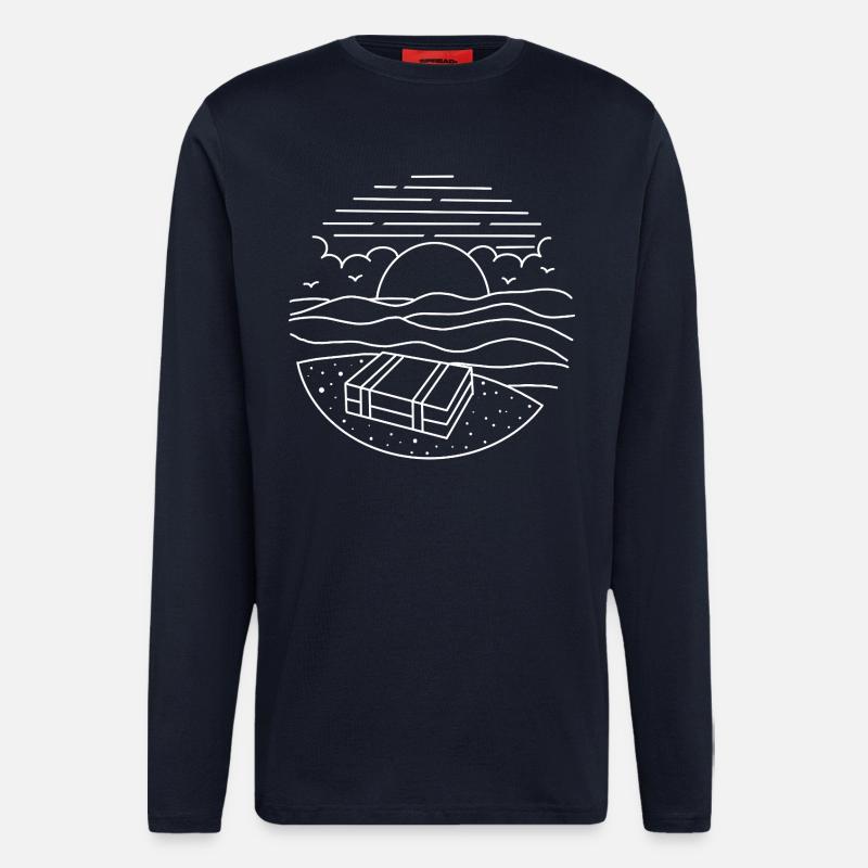 Koffer Strand Urlaub - Langarmshirt - made by SPREAD - DARK NAVY