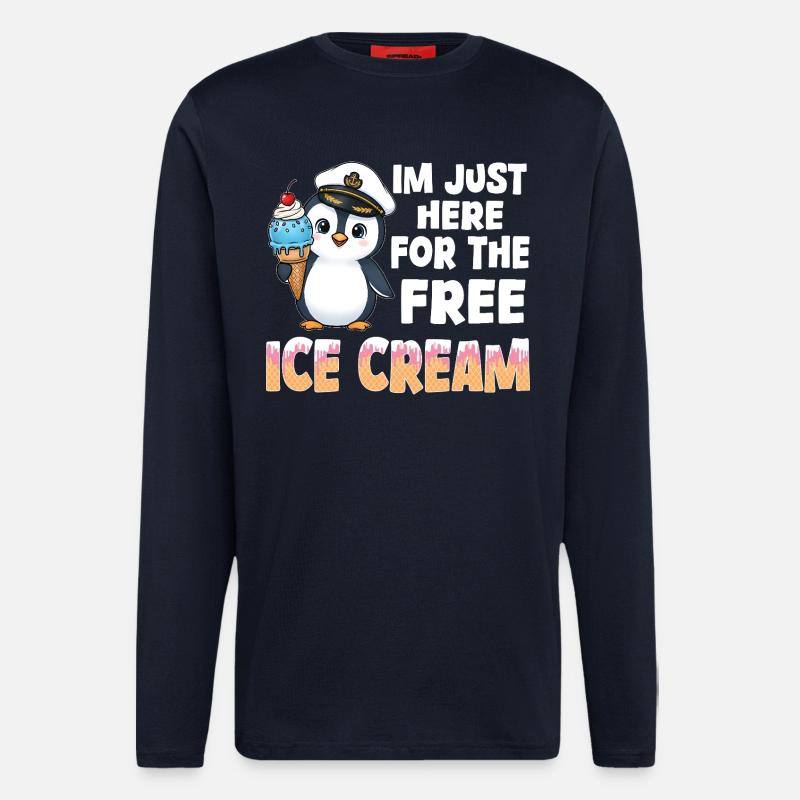 Penguin Captain Tee - Longsleeve - made by SPREAD  - DARK NAVY