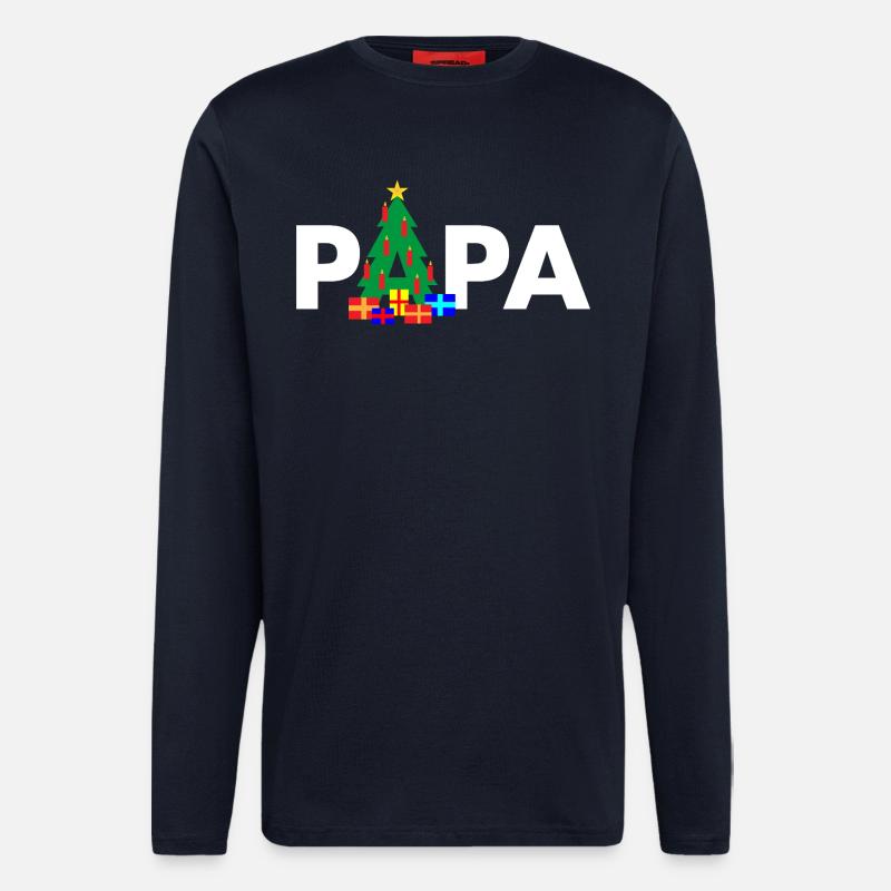 Papa Weihnachtsbaum - Langarmshirt - made by SPREAD  - DARK NAVY