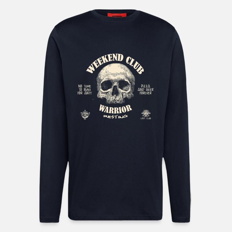 Skull Weekend Warrior Club - Longsleeve - made by SPREAD  - DARK NAVY
