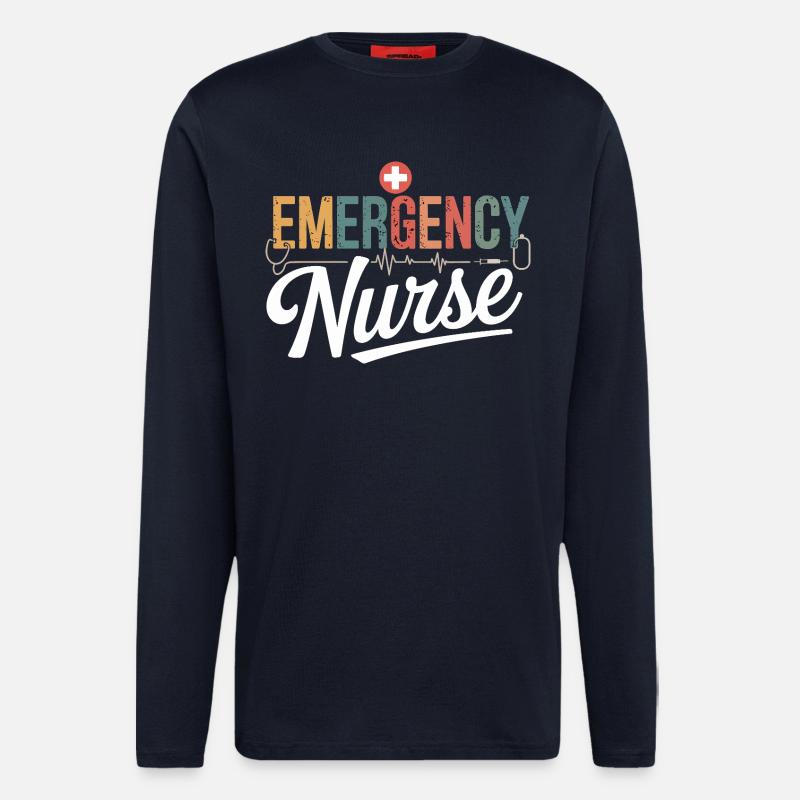 Conception d’urgence pour infirmières d’urgence - Manches longues bio décontracté fabriqué en UE - DARK NAVY