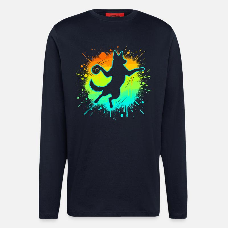 Handballer Deutscher Schäferhund Geschenk Kind - Langarmshirt - made by SPREAD  - DARK NAVY