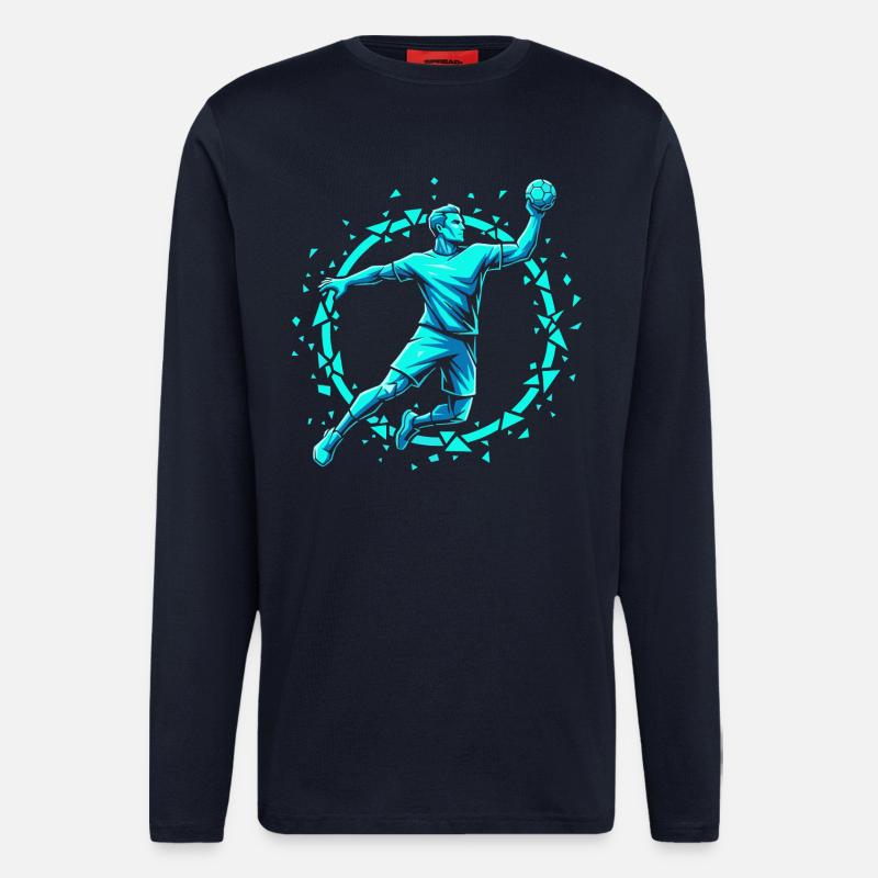Handball Leidenschaft Hitze Training Geschenk - Langarmshirt - made by SPREAD  - DARK NAVY