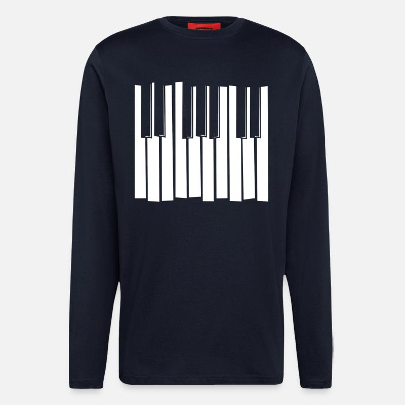 Piano Keyboard Strip Pattern - Longsleeve - made by SPREAD - DARK NAVY