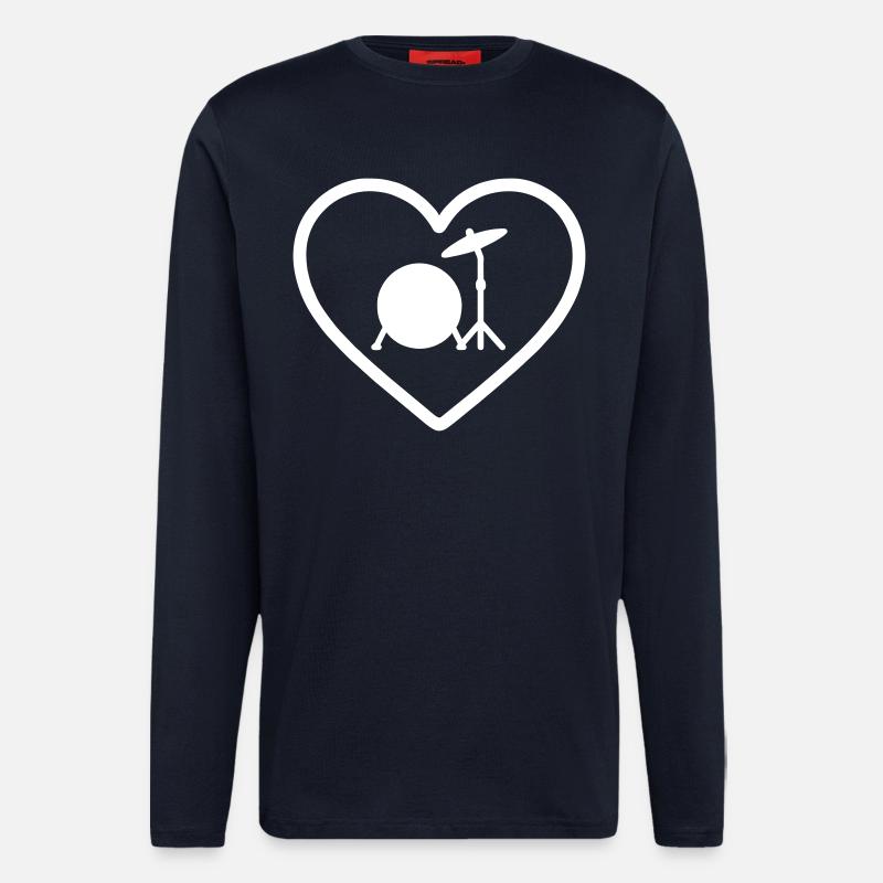 Cymbale de caisse de caisse - Manches longues bio décontracté fabriqué en UE - DARK NAVY