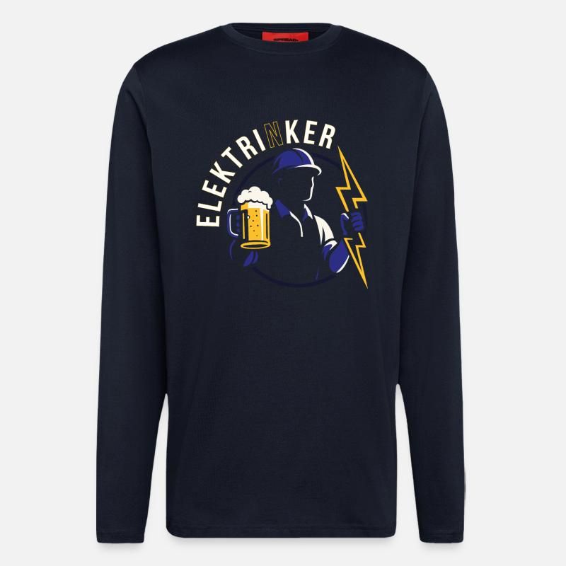 Elektrinker Electrician Funny Pun Gift - Longsleeve - made by SPREAD  - DARK NAVY