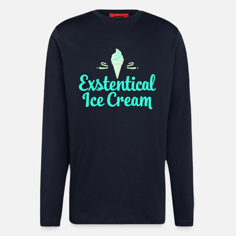 Existenzielle Eiscreme Lustiger Spruch Eis Waffel - Longsleeve - made by SPREAD  - DARK NAVY