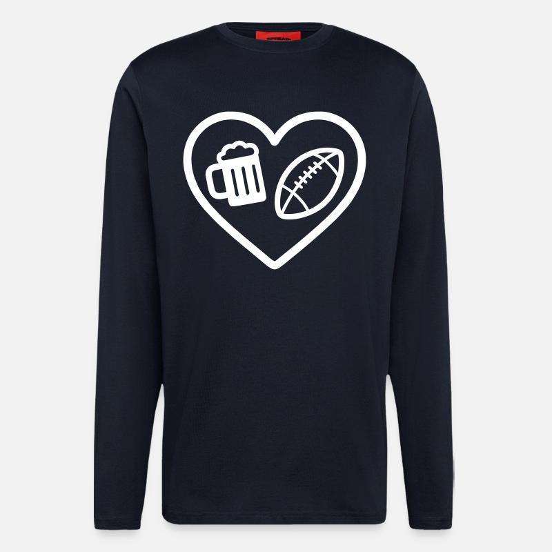 Heart Rugby Bier - Langarmshirt - made by SPREAD  - DARK NAVY