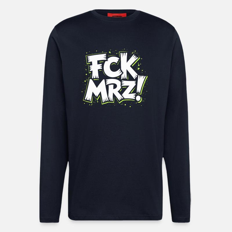 FCK MRZ Politischer Protest Slogan - Langarmshirt - made by SPREAD - DARK NAVY