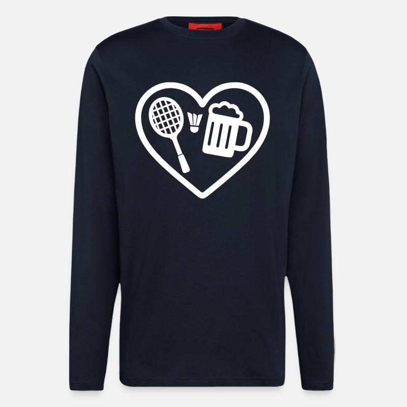 Heart Badminton Beer - Langarmshirt - made by SPREAD  - DARK NAVY