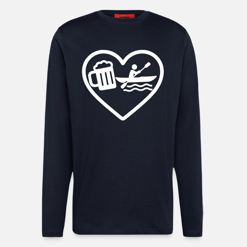 Heart Kayak Bier - Langarmshirt - made by SPREAD  - DARK NAVY