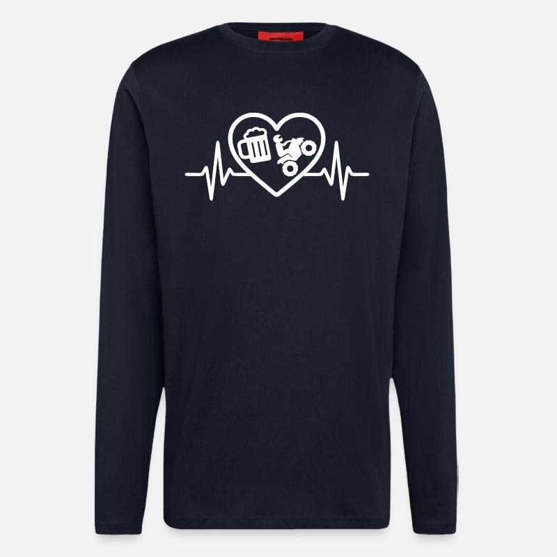 Heart Quad Bier - Langarmshirt - made by SPREAD  - DARK NAVY