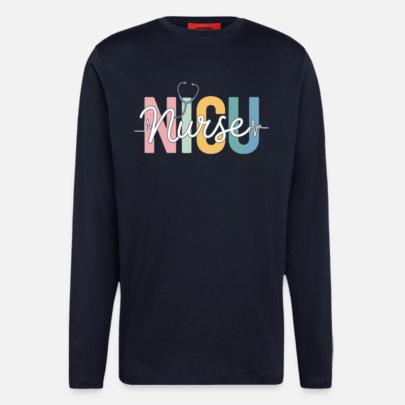 Regenbogenpflegekraft Design - Langarmshirt - made by SPREAD  - DARK NAVY