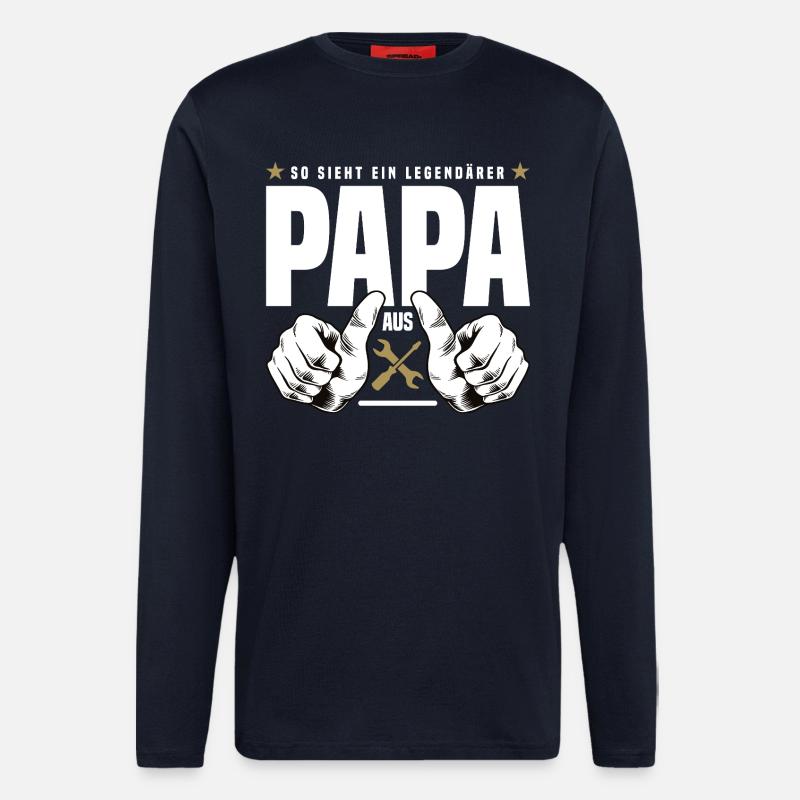 Legendärer Papa - Langarmshirt - made by SPREAD - DARK NAVY