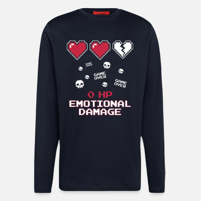 Emotional Damage Pixel - Langarmshirt - made by SPREAD - DARK NAVY