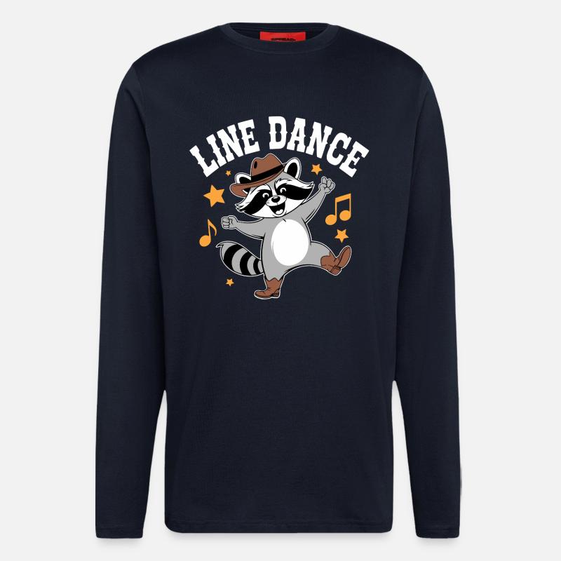 Line Dance Waschbär Groove - Langarmshirt - made by SPREAD - DARK NAVY