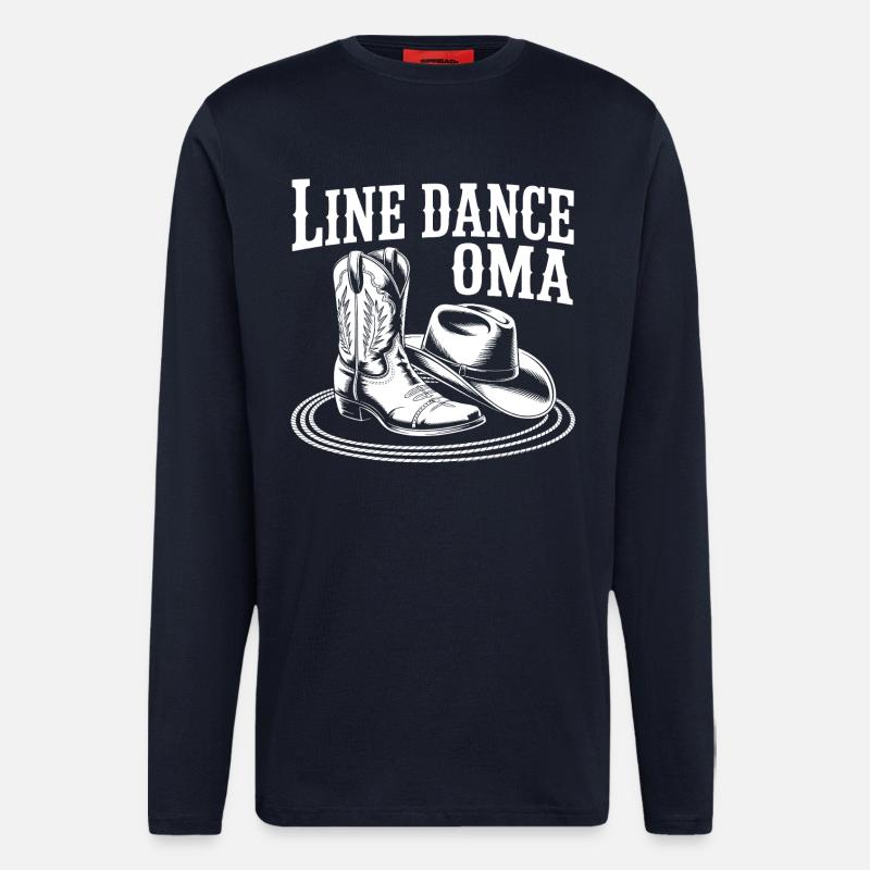 Line Dance Oma Motiv - Langarmshirt - made by SPREAD  - DARK NAVY