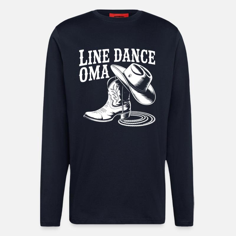 Line Dance Oma Cowboy Boots - Langarmshirt - made by SPREAD  - DARK NAVY