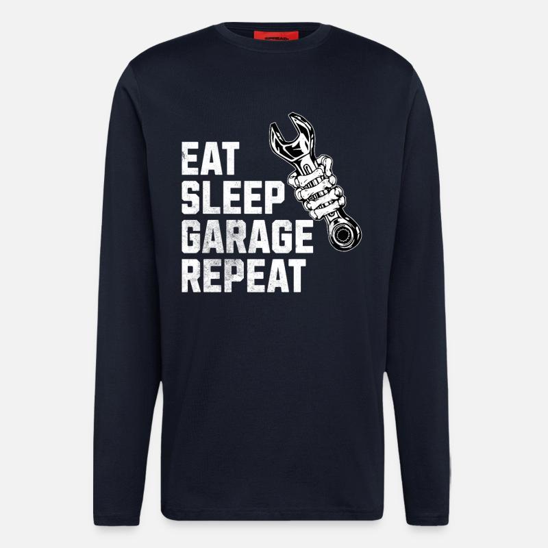 Eat Sleep Garage - Longsleeve - made by SPREAD - DARK NAVY