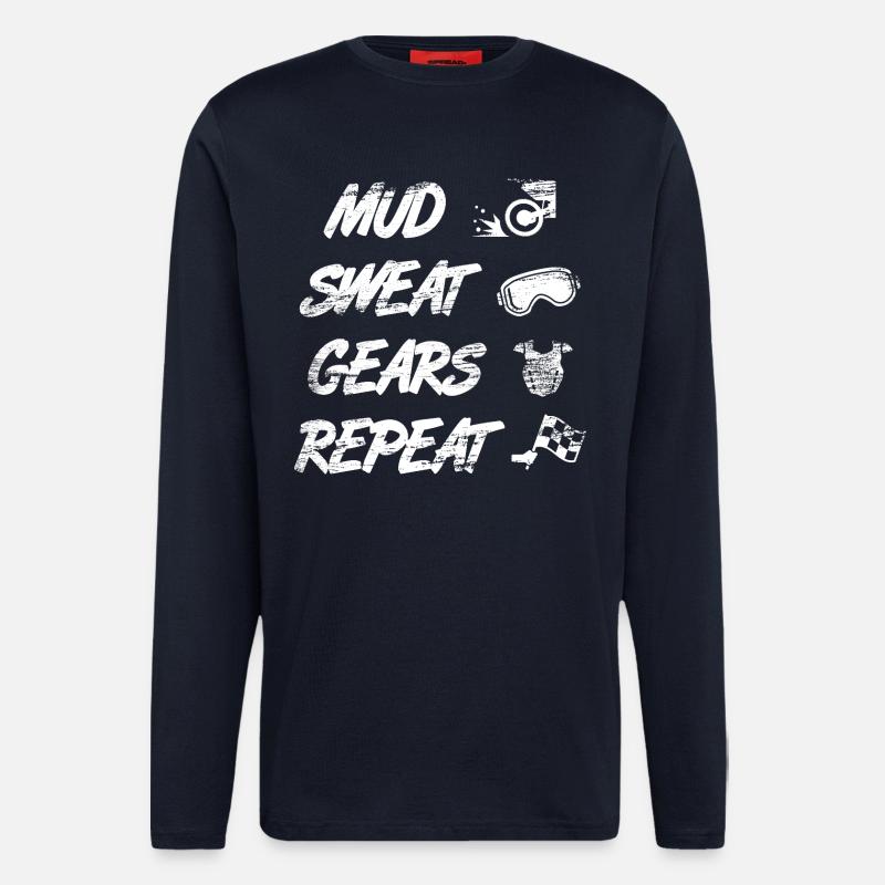 Mud Sweat Gears Repeat - Langarmshirt - made by SPREAD  - DARK NAVY