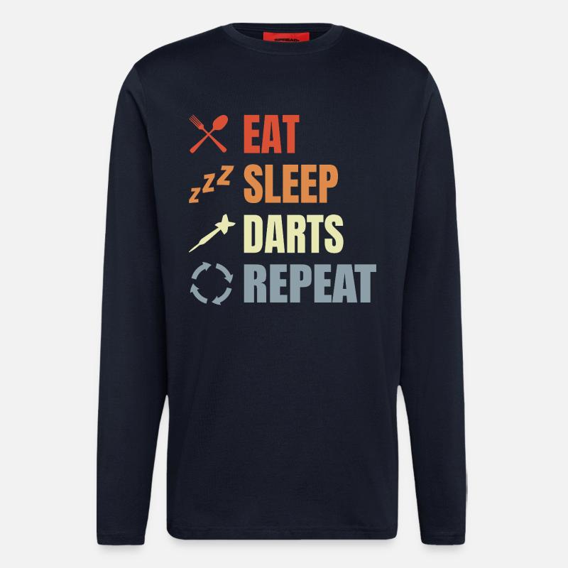 Eat Sleep Darts Repeat - Langarmshirt - made by SPREAD  - DARK NAVY