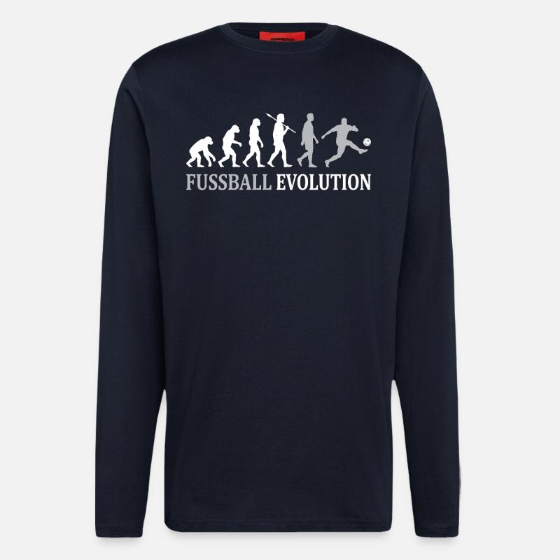Fußball Evolution – Vom Affen zum Kicker - Langarmshirt - made by SPREAD  - DARK NAVY