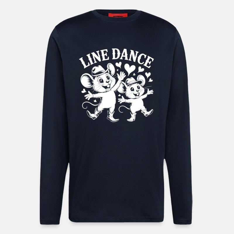 Line Dance Mäuse - Langarmshirt - made by SPREAD  - DARK NAVY