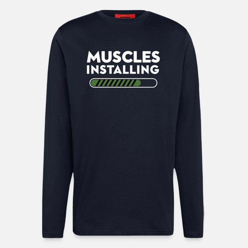 Muscles Installing Progress Graphic - Longsleeve - made by SPREAD  - DARK NAVY