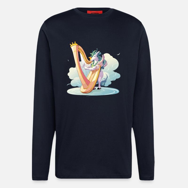 Harfentier on clouds - Longsleeve - made by SPREAD  - DARK NAVY