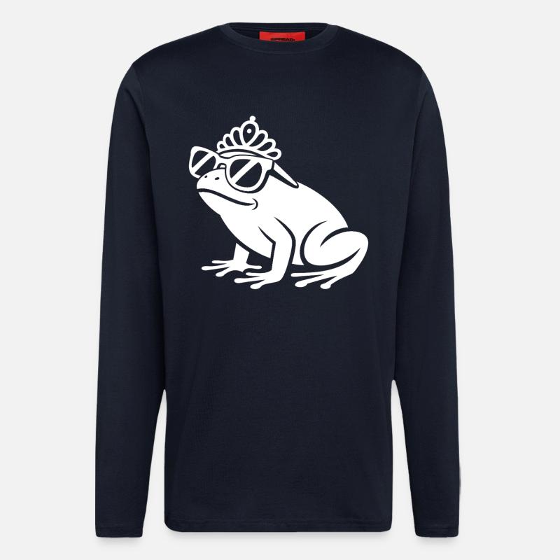 Frog with crown and sunglasses - Longsleeve - made by SPREAD  - DARK NAVY
