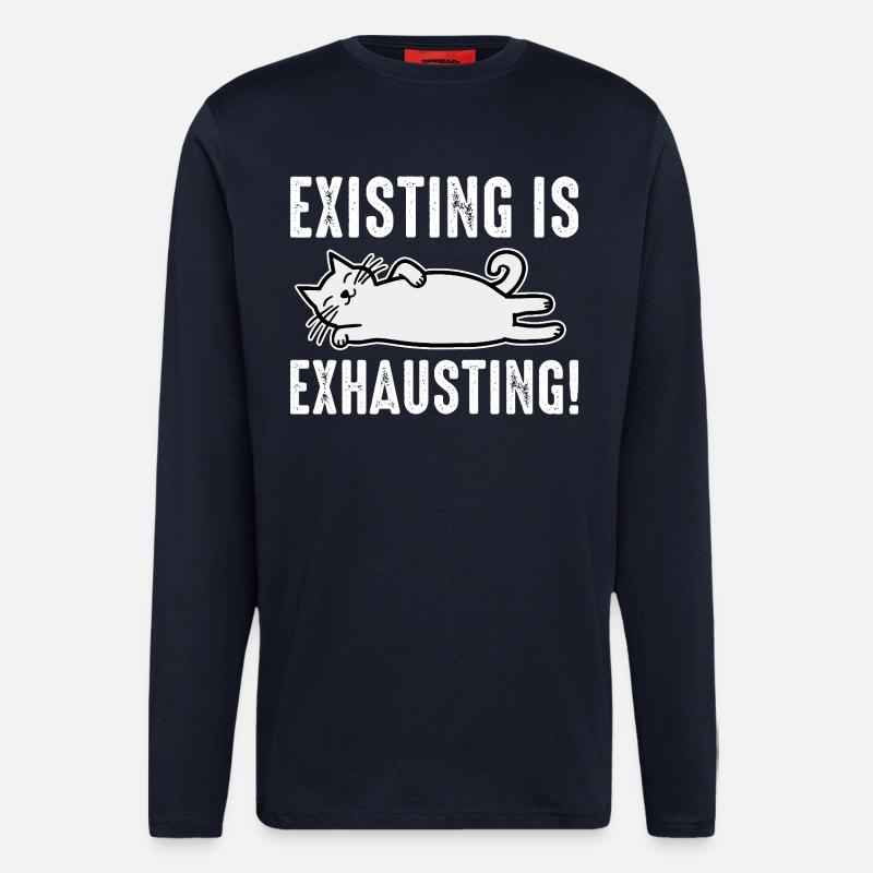 Existing Is Exhausting - Longsleeve - made by SPREAD  - DARK NAVY