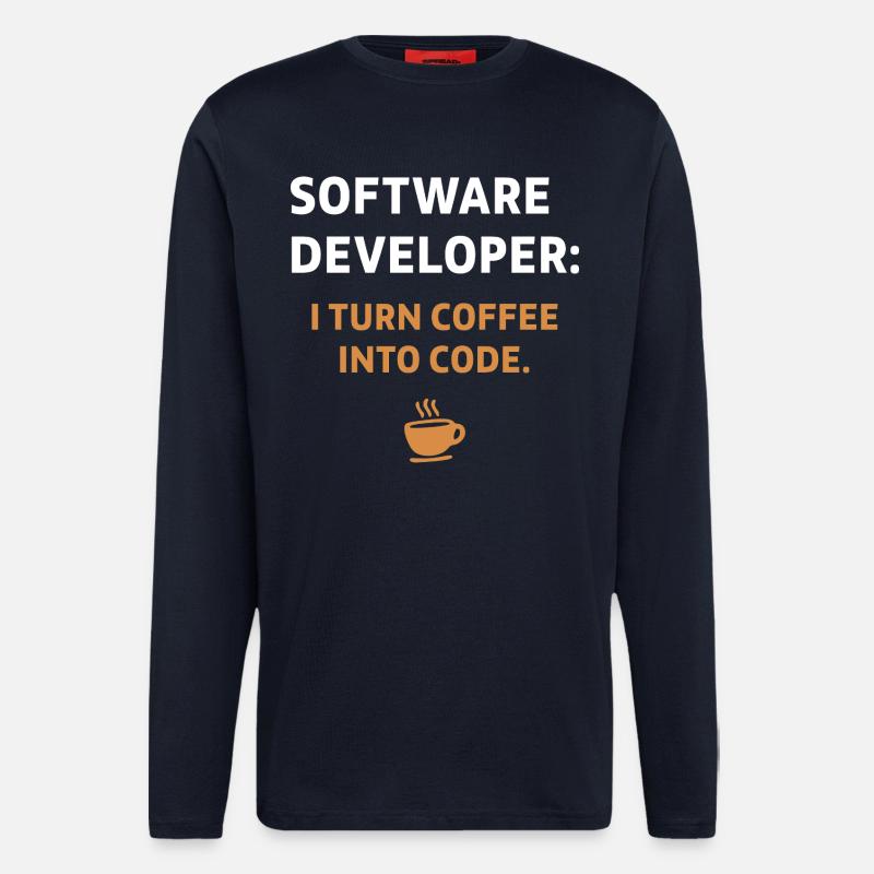 Software Developer - Coffee Edition - Langarmshirt - made by SPREAD  - DARK NAVY