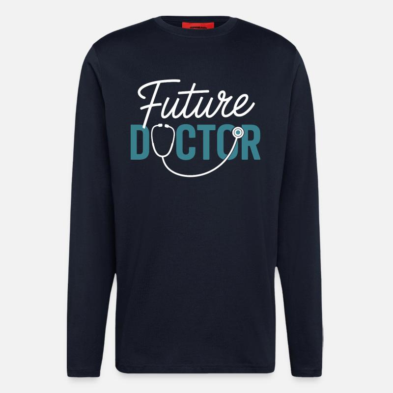 Zukunftsarzt Stethoskop-Design - Langarmshirt - made by SPREAD  - DARK NAVY
