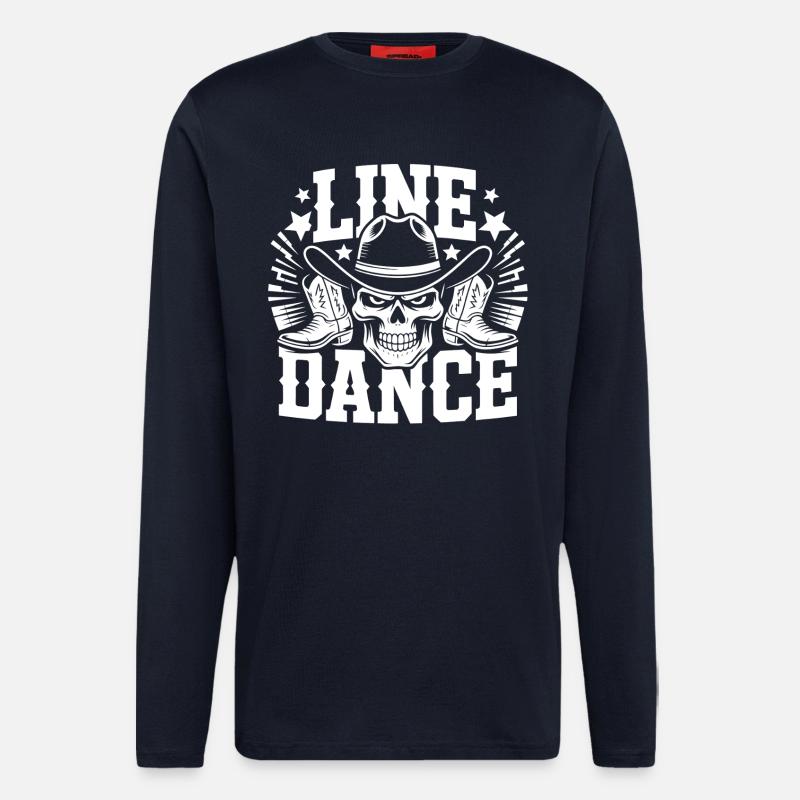 Line Dance Skull Western - Langarmshirt - made by SPREAD  - DARK NAVY