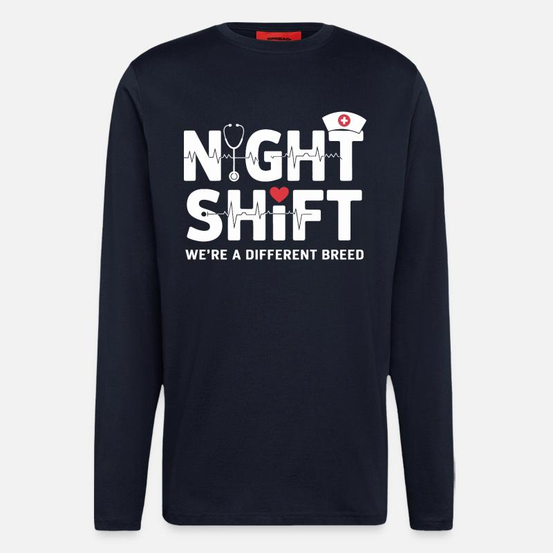 NachtSchicht Herzpfleger – Different Breed - Langarmshirt - made by SPREAD  - DARK NAVY
