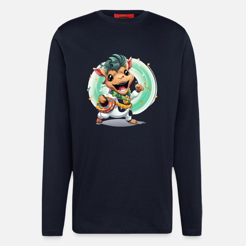 Cow drummers in carnival - Longsleeve - made by SPREAD  - DARK NAVY