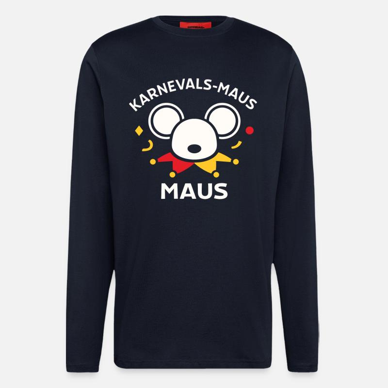 Karnevalsmaus Süßes Faschings-Motiv Geschenk - Langarmshirt - made by SPREAD  - DARK NAVY