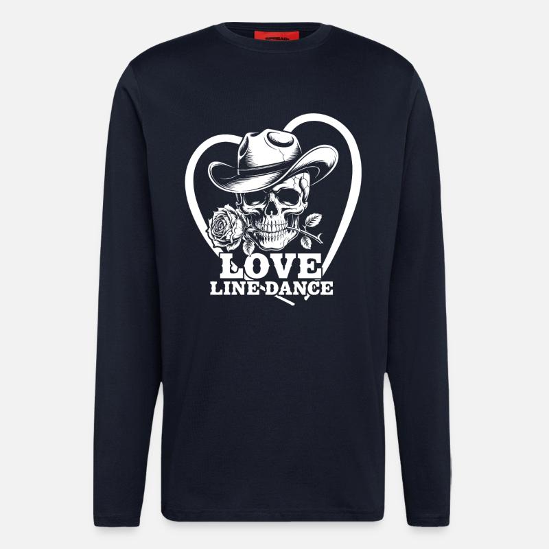 Schädel Liebe Line Dance - Langarmshirt - made by SPREAD  - DARK NAVY