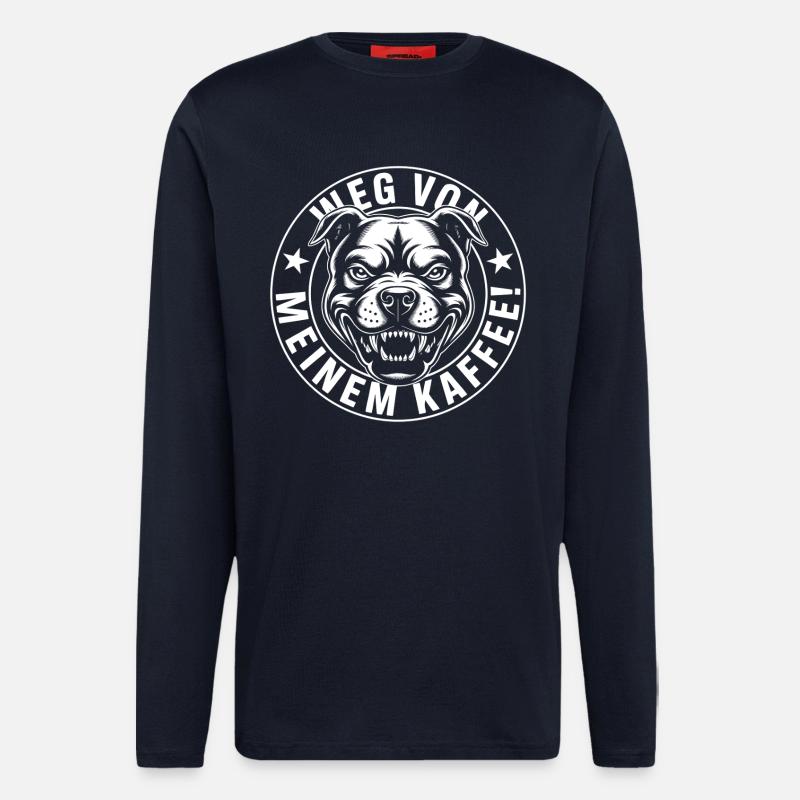 Funny Coffee Shirt with Angry Dog - Longsleeve - made by SPREAD  - DARK NAVY