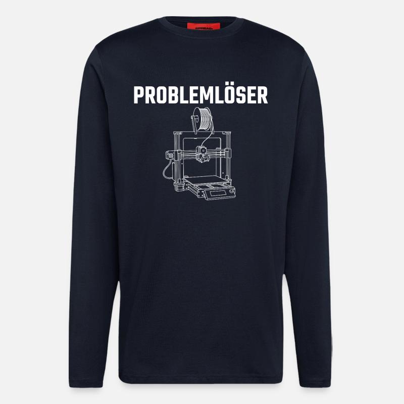 Problemlöser 3D-Drucker – Maker Statement Design - Langarmshirt - made by SPREAD - DARK NAVY