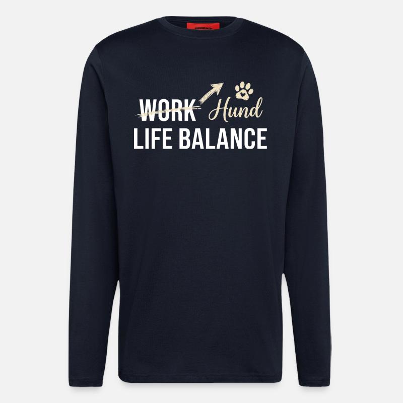 Hund und Arbeit Lebensbalance - Langarmshirt - made by SPREAD - DARK NAVY