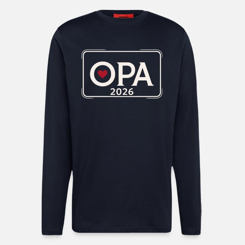 OPA 2026 Stolzer Großvater Ankündigung - Langarmshirt - made by SPREAD  - DARK NAVY