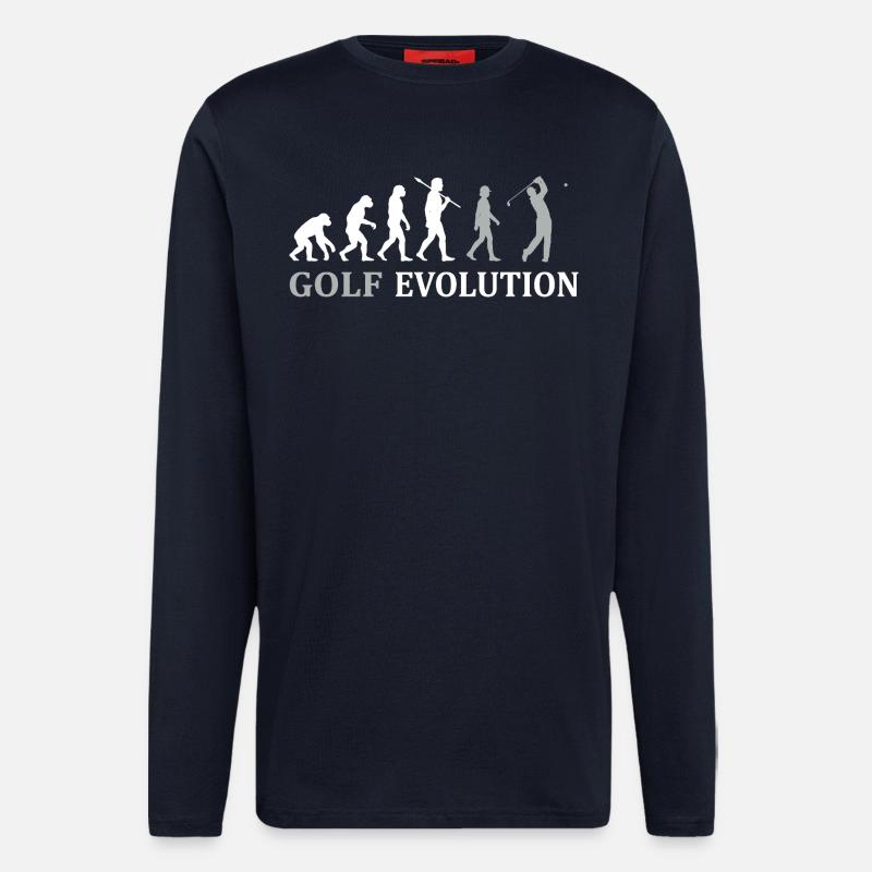 Golf Evolution – Das perfekte Golfer Geschenk - Langarmshirt - made by SPREAD - DARK NAVY