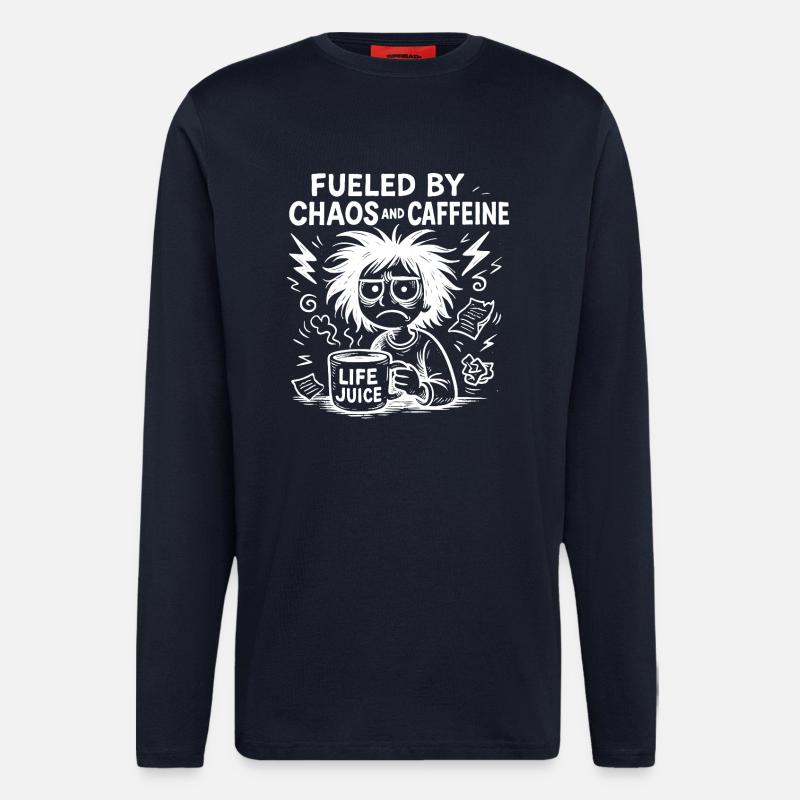 Angetrieben von Koffein-Spaß - Langarmshirt - made by SPREAD - DARK NAVY