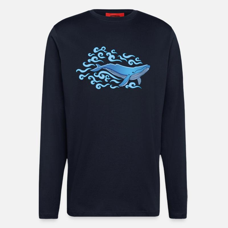 Der Blauwal - Langarmshirt - made by SPREAD  - DARK NAVY